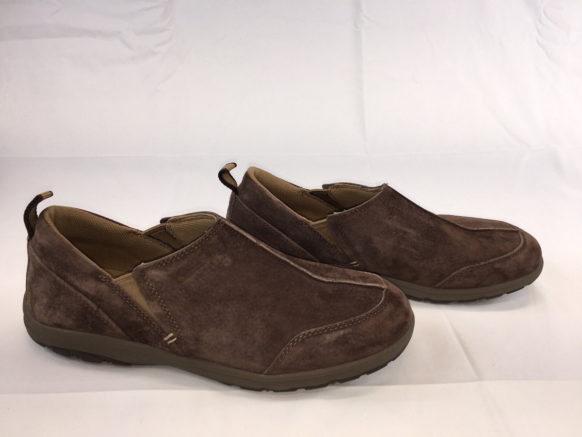 Duluth Trading Co Women SZ Brown Suede Slip on Mocs Comfort Shoes  Loafers