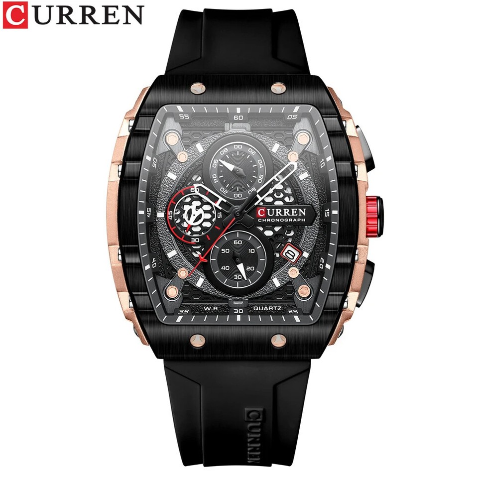 CURREN Top Brand Men's Watches Luxury Square Quartz Wristwatch