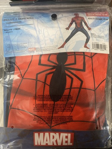 Marvel Spider-Man Party Suit Costume Size Adult Large 42-44 - Picture 4 of 4