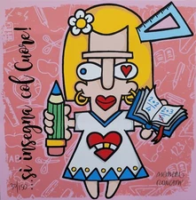 Aleandro Roncarà - Serigraphy - " ... Teaching With the Heart "