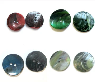 2 Perlmuttknöpfe 23mm Seco rot grün silbergrau Nähen Stricken Handarbeit Häkeln