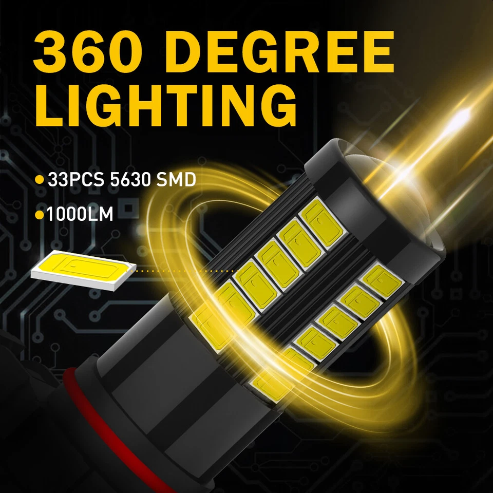 2 светодиодные противотуманные фары AUXITO H16 5202 6000K суперяркие белые CANBUS - Изображение 2 из 4