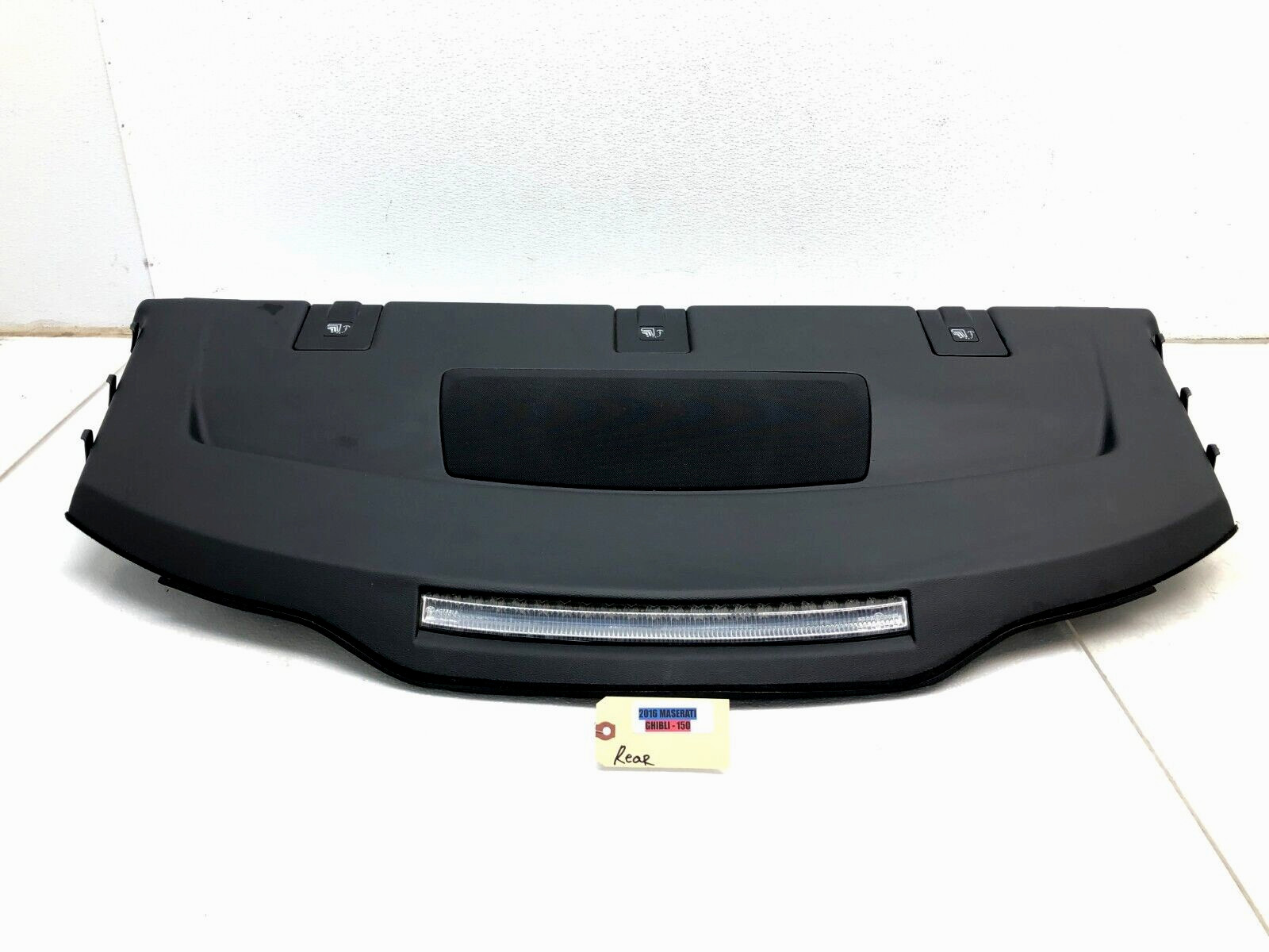 2014-2017 MASERATI GHIBLI S REAR PARCEL SHELF TRIM UNDER WINDOW PANEL OEM.