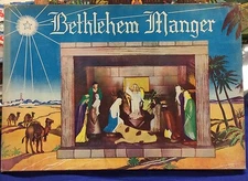 1930's Warren Paper Built-Rite "Bethlehem Manger"  #19 building set Christmas 