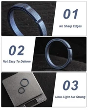 TISUR Titanium Key RingElegant Quick Release Side Pushing Split Rings Kit-5Ps...