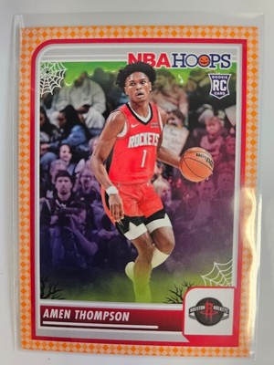 2023-24 NBA Hoops Haunted Hoops #86 AMEN THOMPSON RC Rockets Orange Parallel