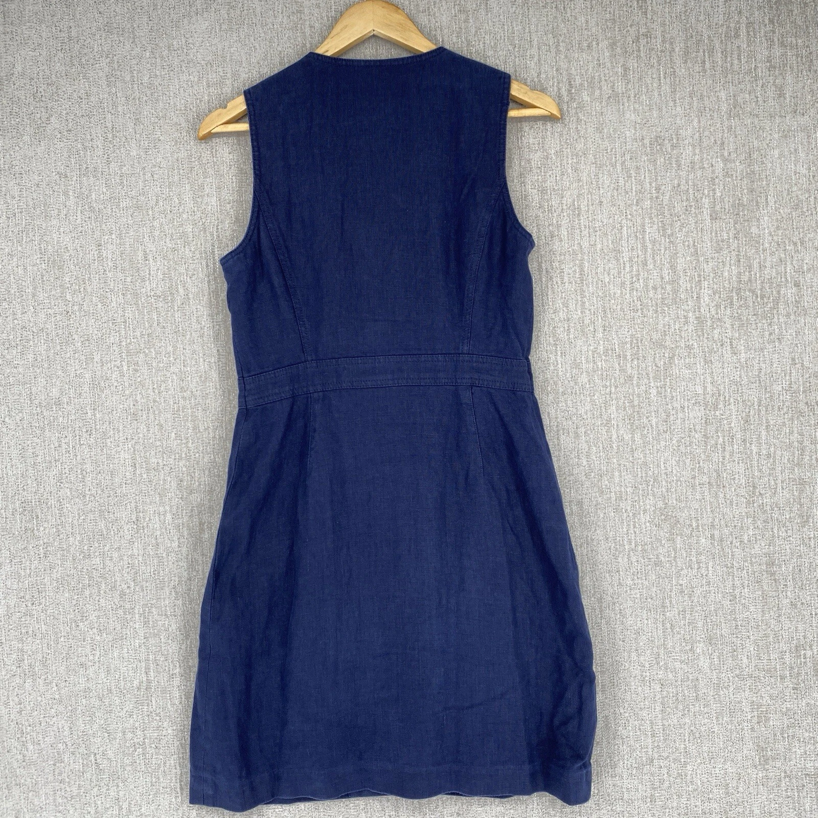 Abito Tory Burch donna 2 blu denim lino smanicato bottoni tasca cambio jeans