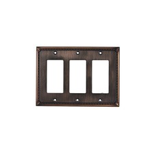 Wall Light Switch Plate Rocker Cover Tradition Brushed Oil-Rubbed Bronze 3 Gang