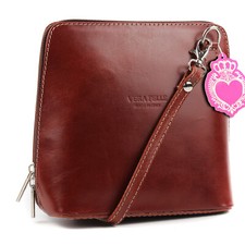 Vera Pelle Cross Body Bags for Women Genuine Italian Leather Shoulder Handbag