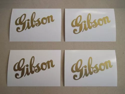 4 GOLD GIBSON SRLDV GUITAR HEADSTOCK DECAL VINYL LOGOS STICKER