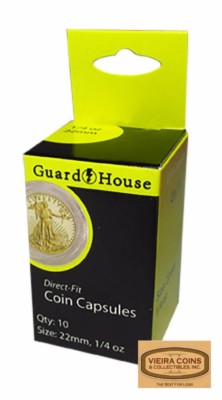 Guardhouse 1/4 Oz Gold Eagle Direct Fit Capsules,10 per Box -#7881646