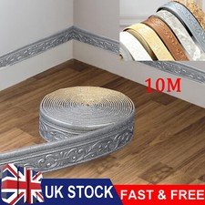 10M Adhesive 3D Pattern Sticker Wall Trim Corner Line Skirting Border Decor Self