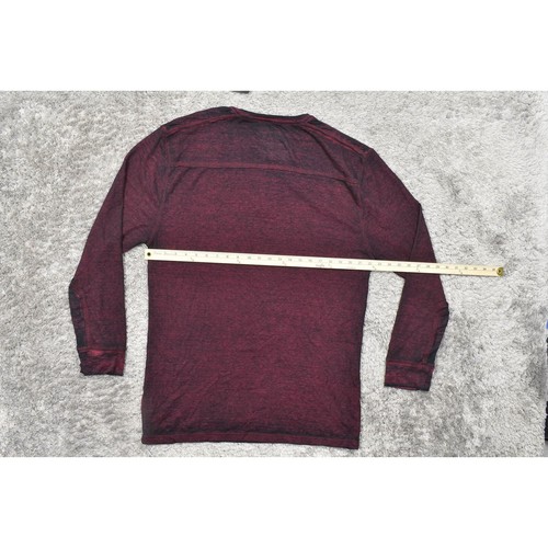 NEW Buckle Red Cotton T-Shirt 2XL Henley Thermal Long Sleeve Waffle - 第 4/8 張圖片