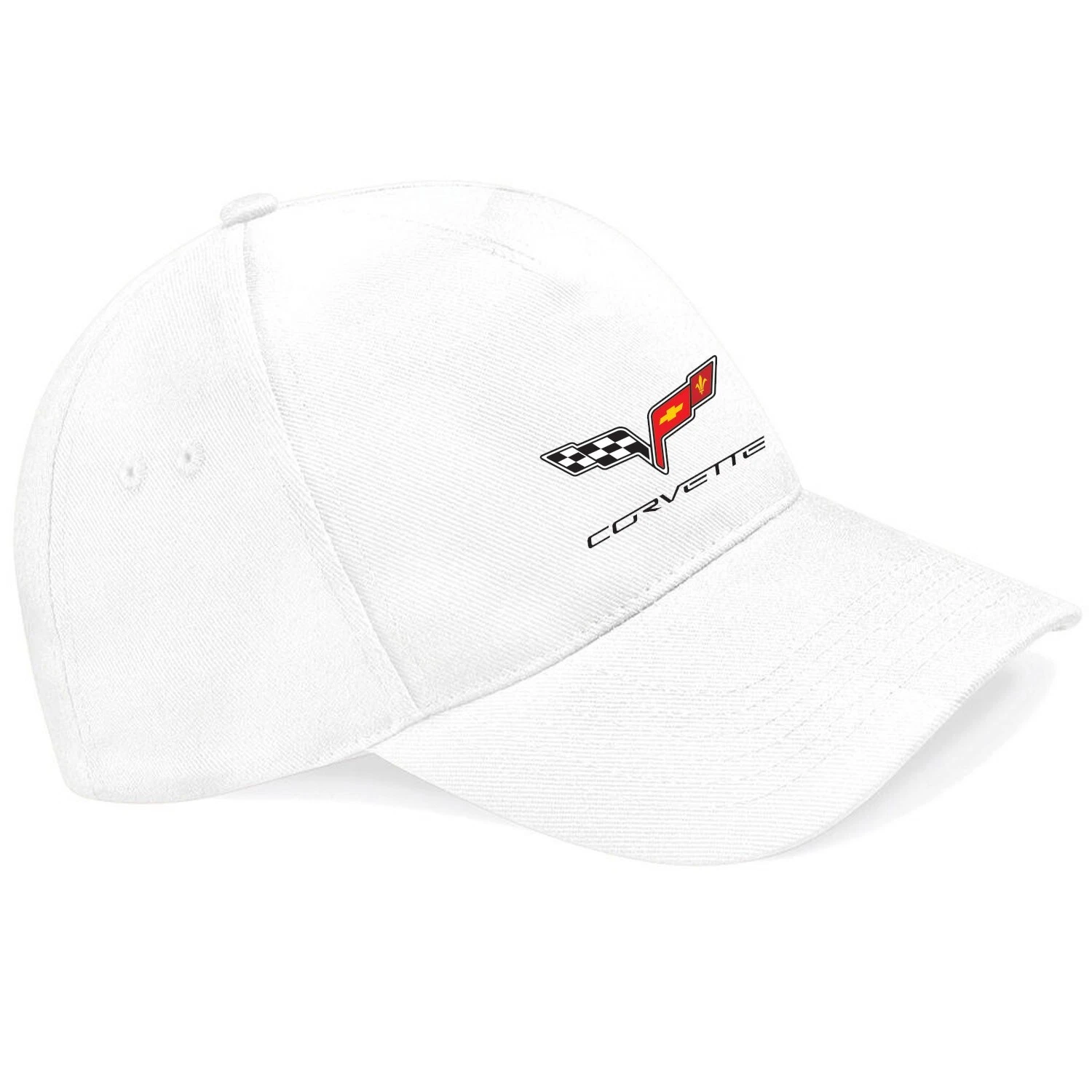 Chevrolet Corvette Logo GM Car Auto White Baseball Cap Baseball Cap - K218 - White