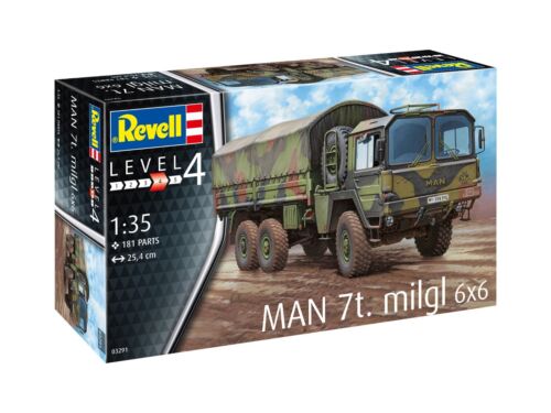 MAN 7t Milgl 6X6 LKW Bundeswehr Bausatz 1:35 Truck - Revell 03291 NEU / OVP - Afbeelding 1 van 3