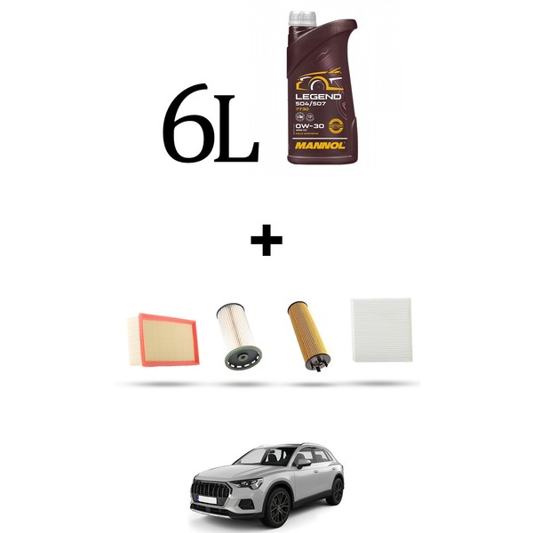Hoffcar Servicekit 4 Filter Und 6L ÖL FüR Audi Q3 (F3B, F3N) 2.0 40 Tdi 147KW-image