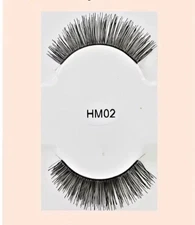 Set of Five pair of natural-looking 100% human hair false black eyelashes #HM02