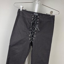 Tripp NYC Black Corset Lace Up Pants Juniors 27/5 Skinny Stretchy Goth Emo Punk