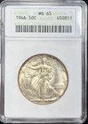 1946 ANACS MS65 Walking Liberty Silver 50c - Old Soapbox Holder
