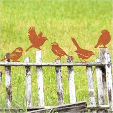 Rost Vogel Gartendeko 5er Set aus Metall wetterfest für Garten und Balkon