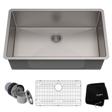 Kraus KHU100-32 Standart PRO 32" Single Basin 16 Gauge Stainless - Stainless