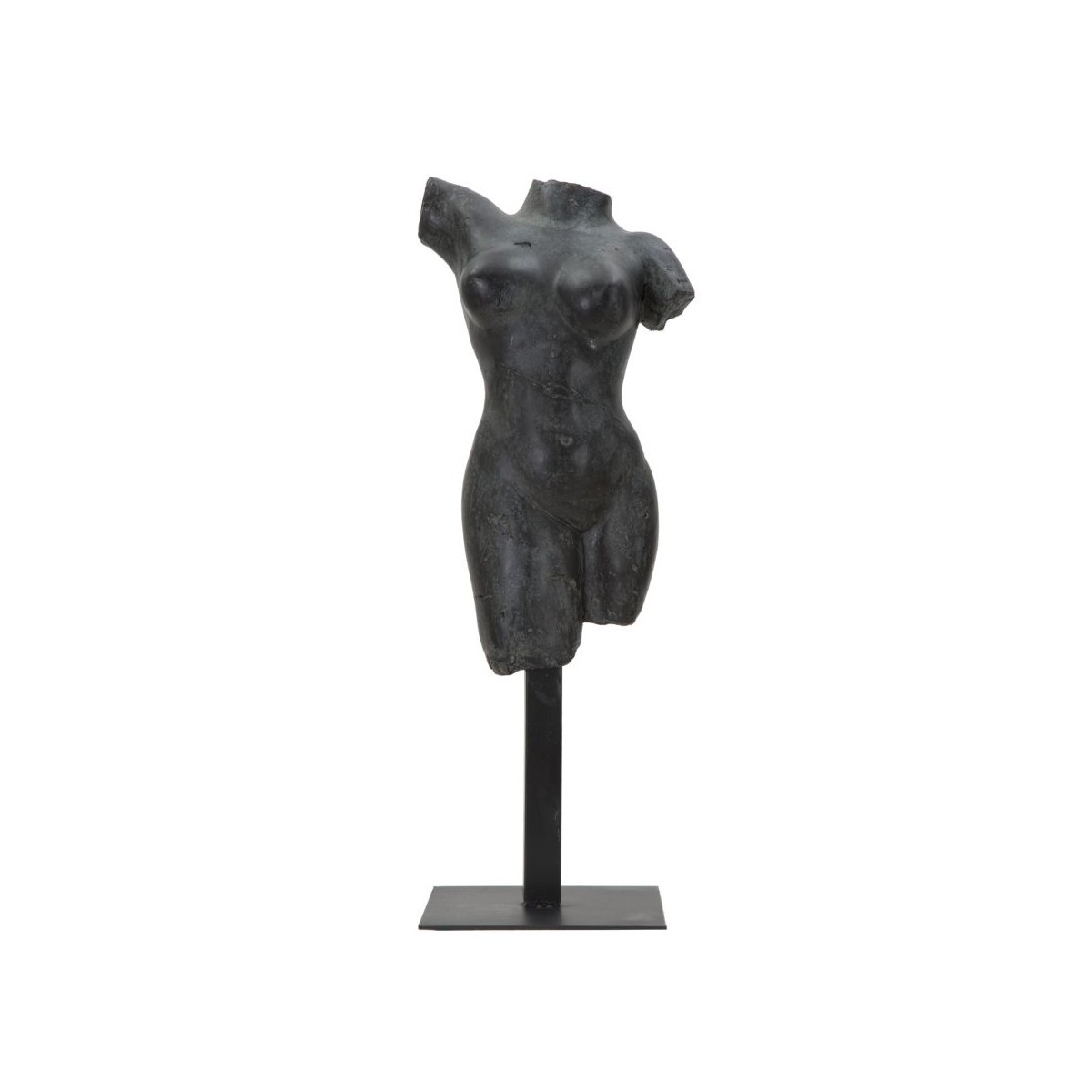Statue buste féminin Musée noir de 50cm en résine haute finition