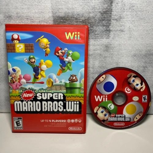 New Super Mario Bros. Wii (Nintendo Wii, 2009) with Manual