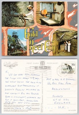 c39883 Gold Reef City Johannesburg Südafrika Postkarte 1995 Stempel