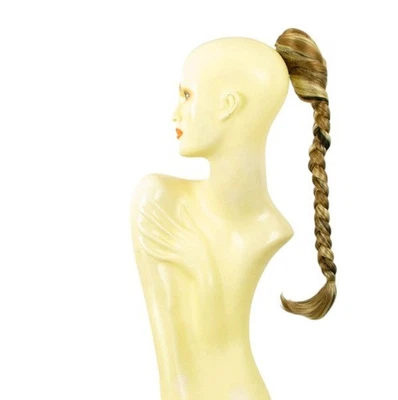 Postiche queue de cheval natte 50 cm blond clair cuivré clair chocolat 4/15613h4 - Photo 1/4