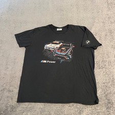 Vintage Y2K BMW M Power Racing Graphic Shirt Mens 2XL Black Motorsport