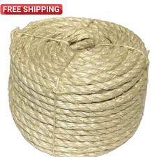 3/8" x 100' Natural Sisal Rope for Cat Scratching Post Claw Control Pet Toy