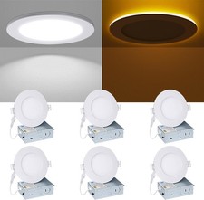 6 Pack 4 5cct Led Recessed Ceiling Panel Light White Dimmable With Night Light