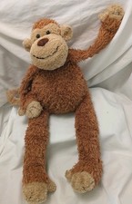 Rare Retired Jellycat Junglie Monkey Plush Shaggy Brown Stuffed Animal JCINC42