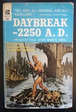 Daybreak-2250 A.D. Andre Norton Ace 1952 Harcourt, Brace And Co. 