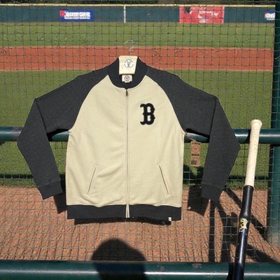 47 Brand Boston Red Sox Varsity Jacket Men's XL NWT Oatmeal Gray Full Zip