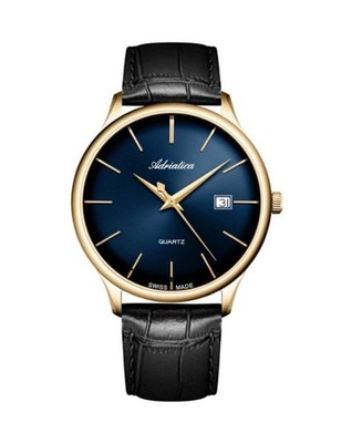 ADRIATICA Men Quartz Casual Watch Classic Dress Blue Dial Waterproof Swiss