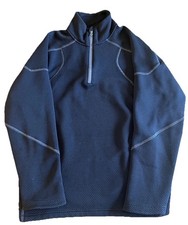 Under Armour Men s Sweater Medium Black Loose Pullover 1/4 Zip Mock Neck Long
