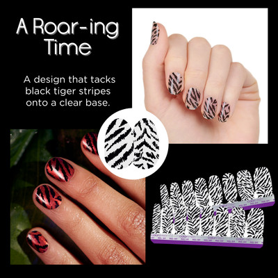 Color Street A Roar-ing Time Nail Polish Strips Set OVERLAY Clear Tiger Pattern