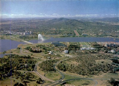 Aerial View of Canberra, State Circle Parliament House, Anzac Parade, Postcard