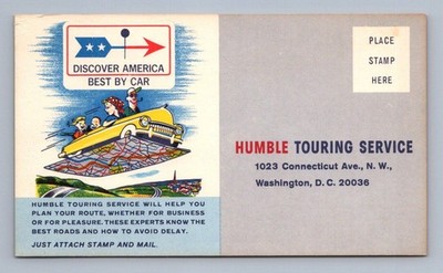 Vintage Washington D.c. Humble Touring Service Esso Auto Map 1960s