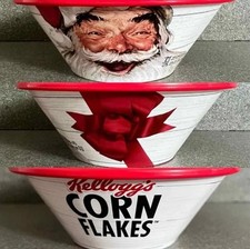 KELLOGG'S NORMAN ROCKWELL SANTA CLAUS CORN FLAKES CEREAL BOWL DATED  2023