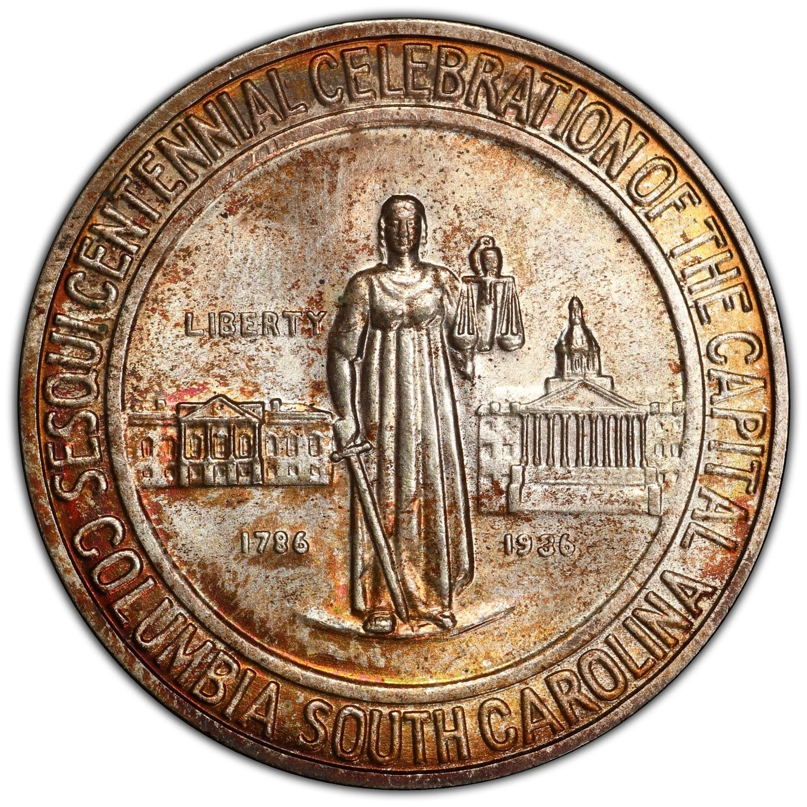 COLUMBIA 1936 50C Silver Commemorative PCGS MS68