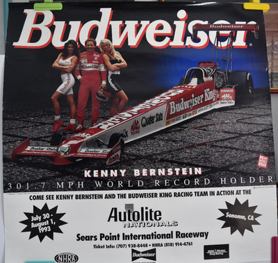 1993 Budweiser Kenny Bernstein Autolite Nationals Sears Point 28 x 28 Poster