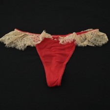 NEW Victoria's Secret VTG 2010s Satin Smooth Lace Keyhole Thong Panty SMALL