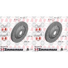 2x ZIMMERMANN FORMULA Z BREMSSCHEIBEN 365mm GELOCHT VORNE passend für AUDI A4 A5