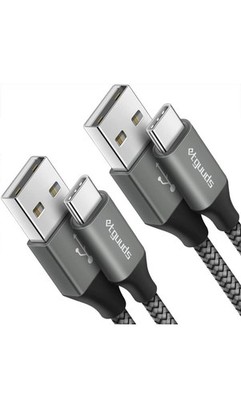  USB to USB-C Braided Charging & Data Sync Cable Gray Edition 