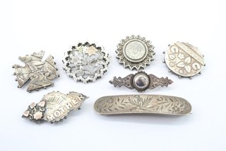 Sterling Silver Antique Brooches Victorian Aesthetic Horseshoe Lucky x 7 (34g)