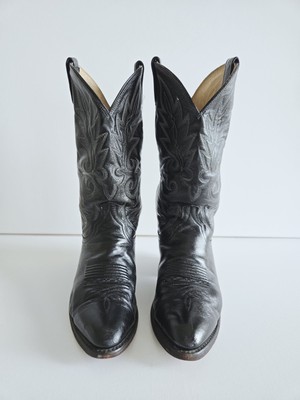 Vtg 1992 DAN POST Leather Western Boots Men's 8 EW  Made in EL PASO *READ ADD'L*
