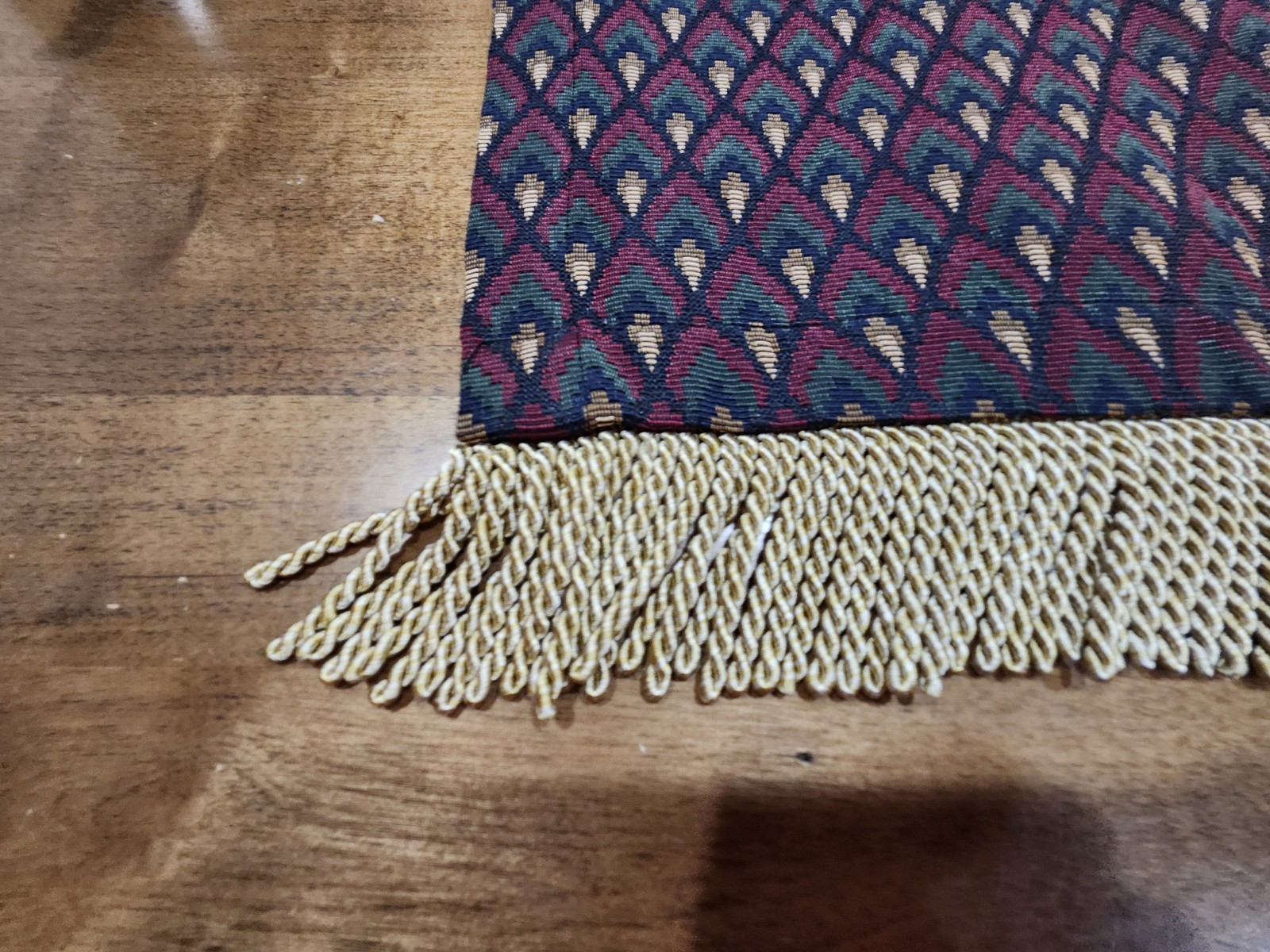 Table Runner Or Dresser Scarf With Tassels Thick Fabric Pretty Fall Colors
