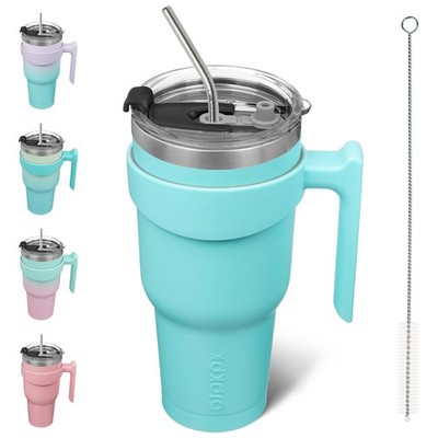 BJPKPK Tumbler With Handle And Straw Lid 40 oz Stainless Steel Insulated Coff...